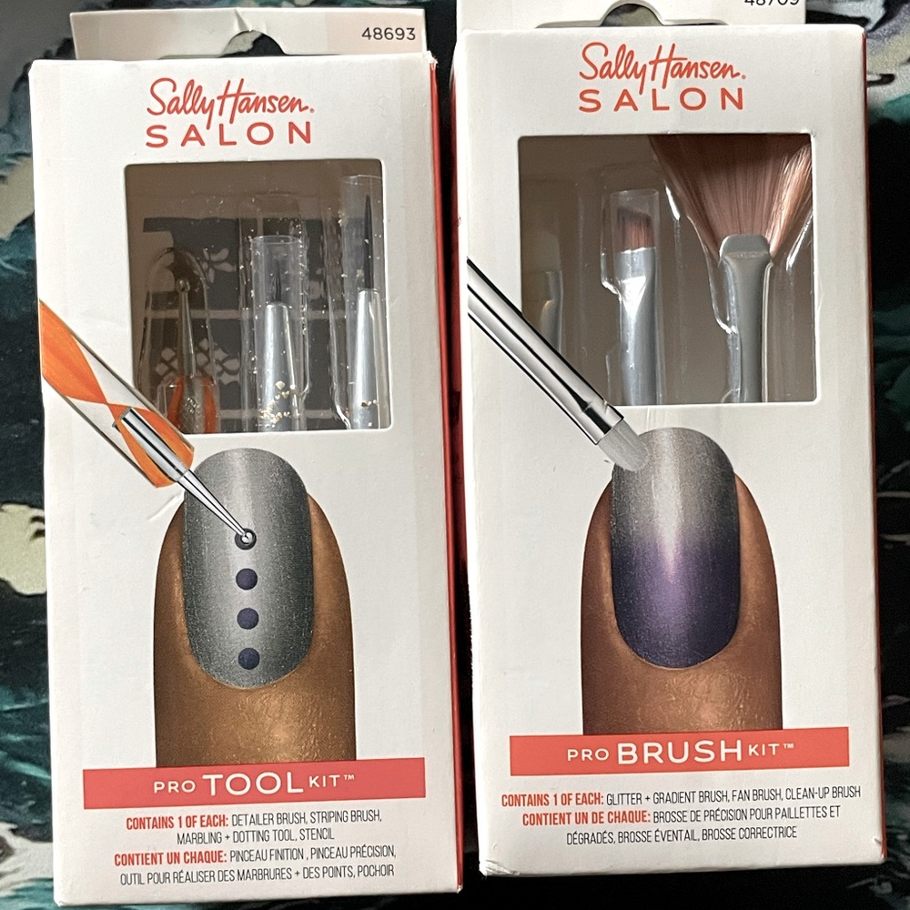 NIB Sally Hansen Nail Salon Pro Tool Kit and Pro Brush Kit set